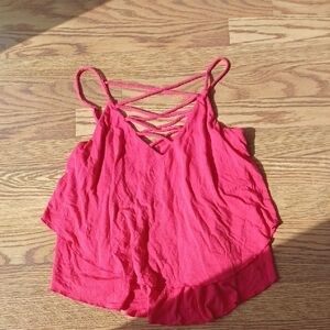 Express Crisscross Strap Red Top